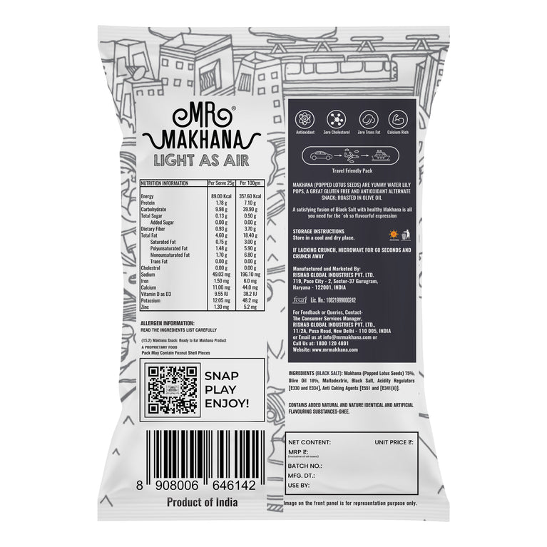 Mr Makhana Black Salt 60 GM