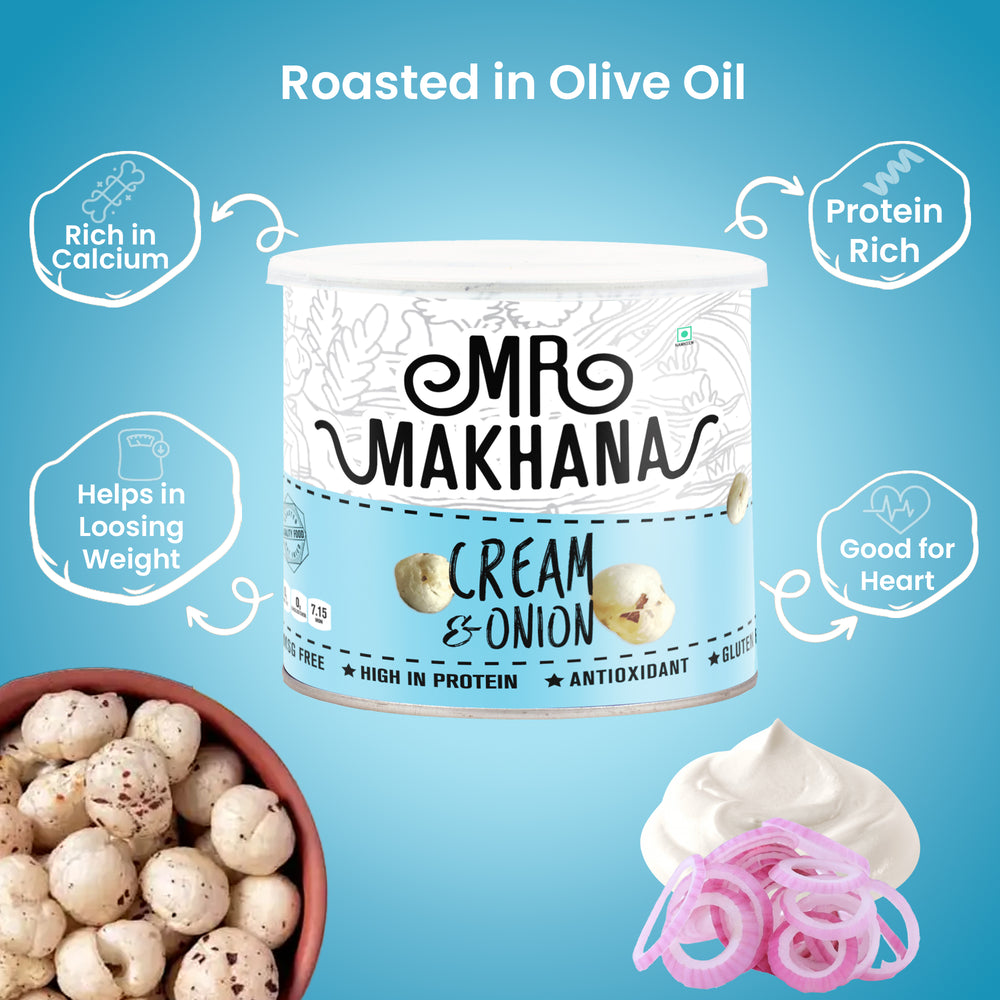 Mr Makhana Cream & Onion Jar 50 GM