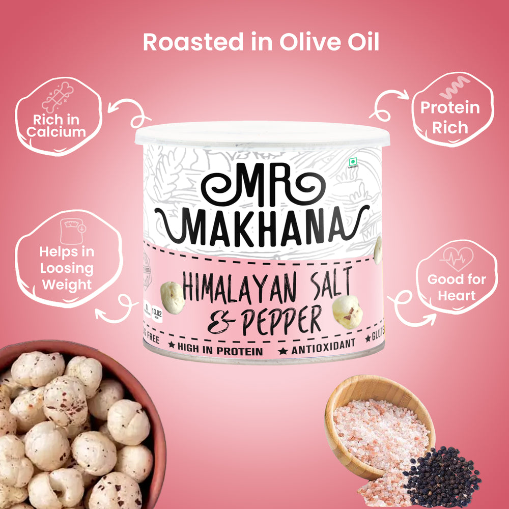 Mr Makhana Himalayan Salt & Pepper Jar 50 GM