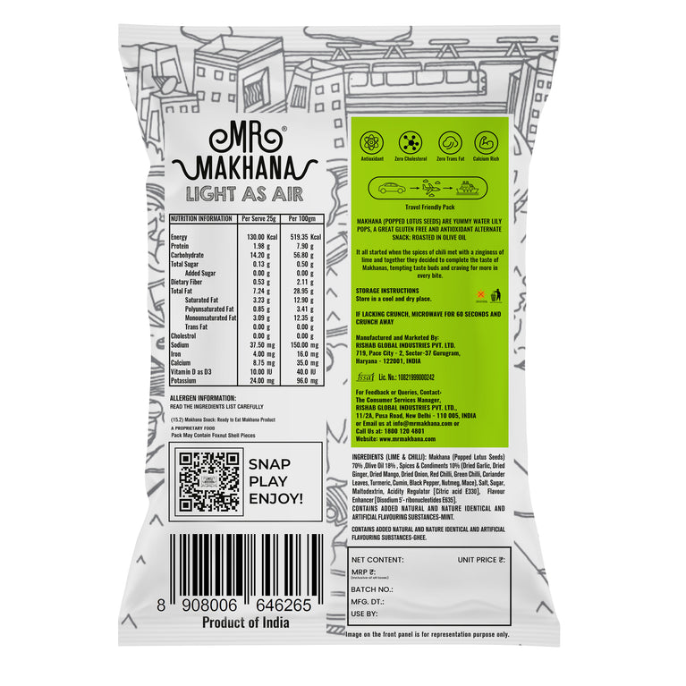 Mr Makhana Lime & Chilli 20 GM