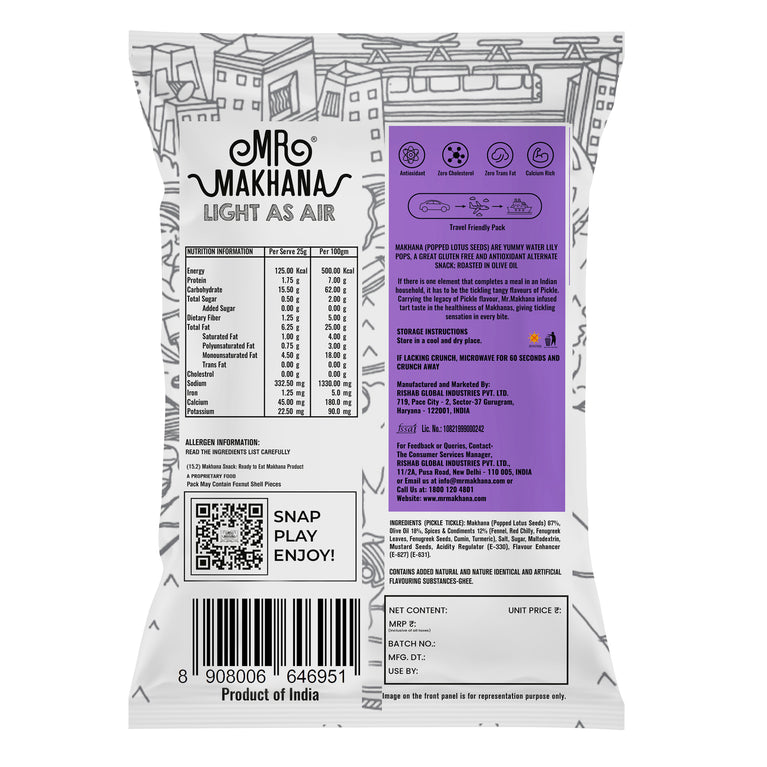 Mr Makhana Pickle Tickle 20 GM